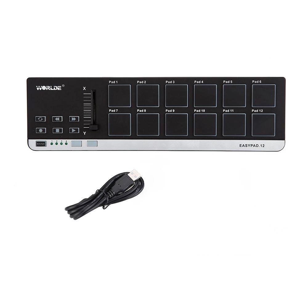Worlde EasyPad.12 Portable Mini USB 12 Drum Pad MIDI Controller. 