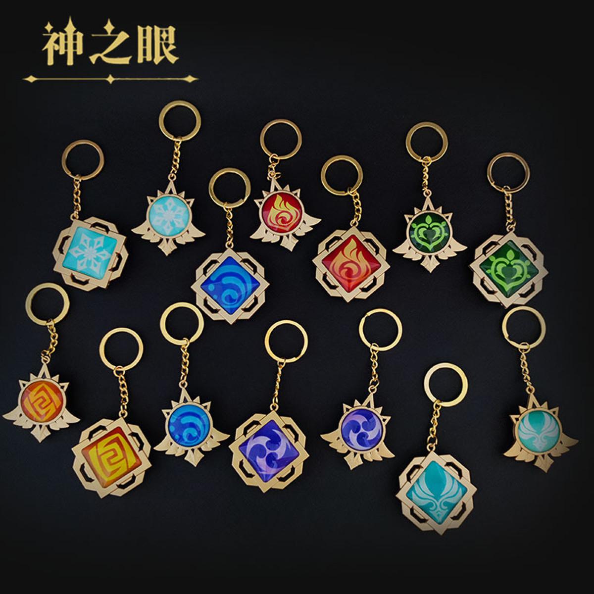 Anime Keychain Genshin Impact Element God's Eye Key Chain Women Accessories Cologo