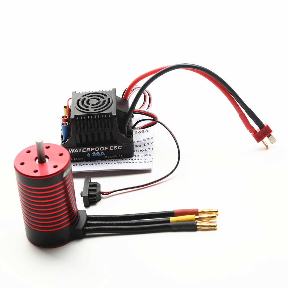 GC 3660 Brushless Motor 2600kv/3100kv/3800kv/4200kv With 80a Brushless Esc Compatible For Traxxas Wltoys Rc Car 1/8/1/10 Tamiya. 