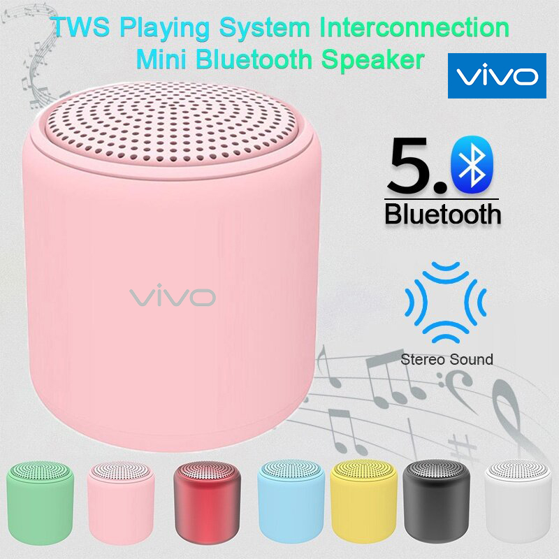 【Ready Stock+FREE Shipping+COD】VIVO Mini Speaker In pods LittleFun Bluetooth Portable Tws tooth5.0 Macaron 360degree sound TWS wireless