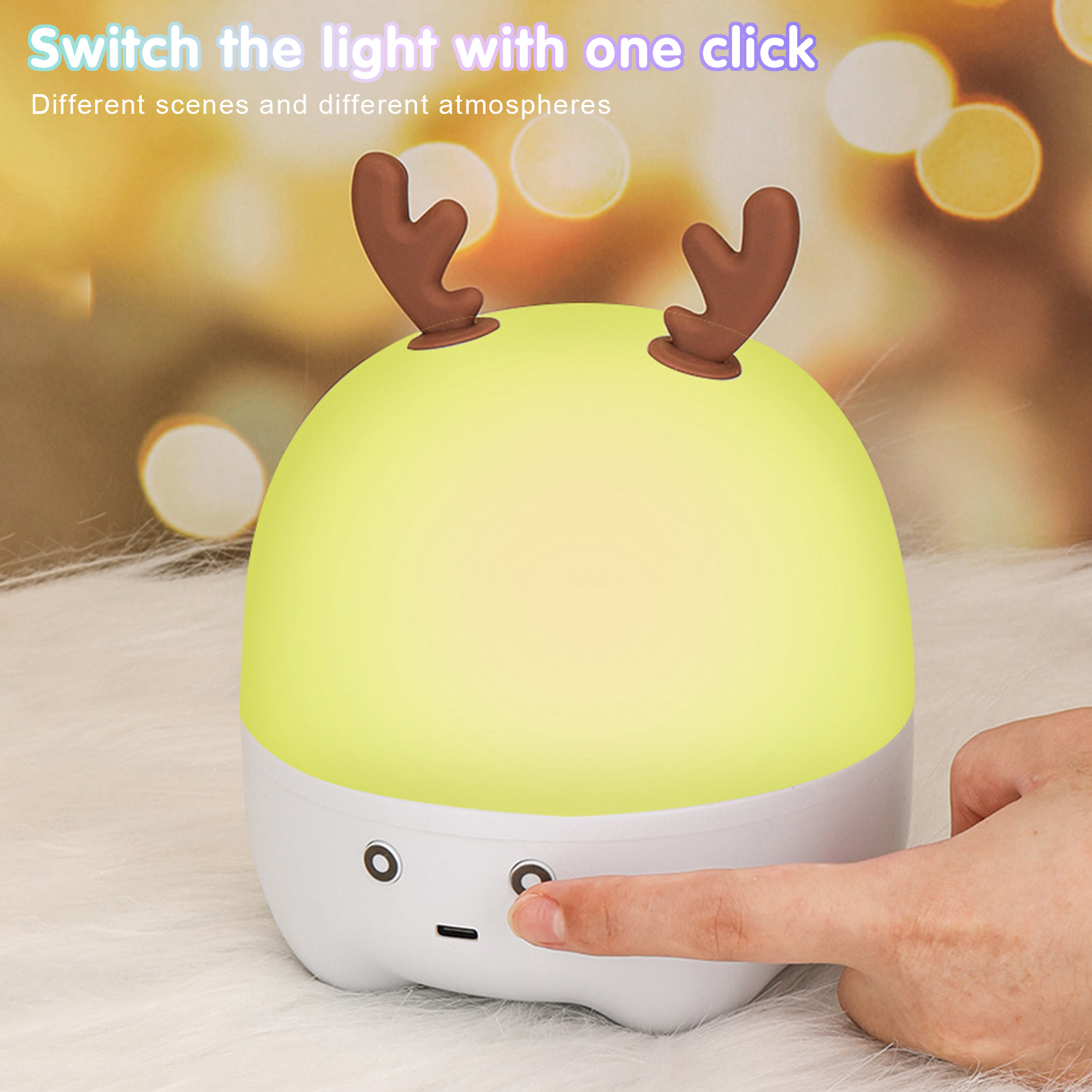 Sound Box 3D Surround Sound Cartoon Deer Bluetooth-compatible5.0 Multifunctional Sound Box. 