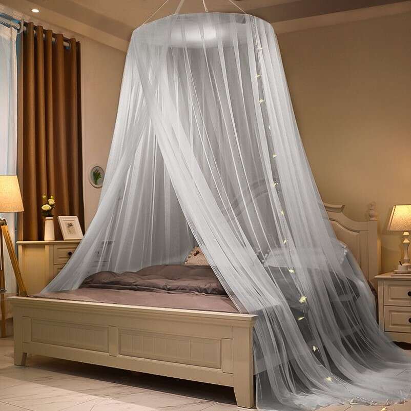 Dome mosquito net ceiling, 1.8m, 1.5m pattern, household summer princess single bed, 1.0m * 2.0m, encrypted without installation. 