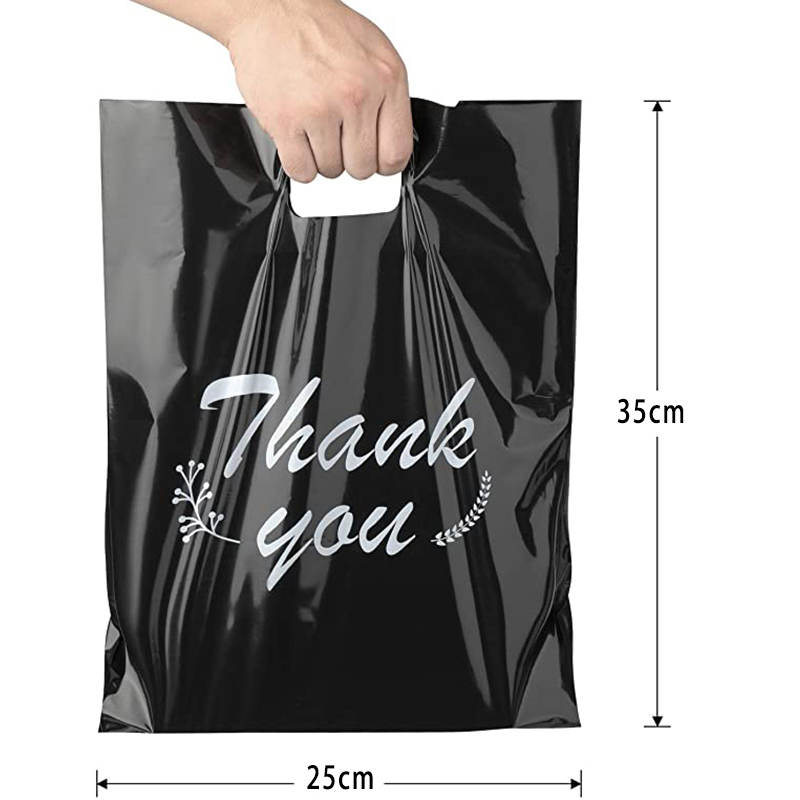 100 Pcs Customized Logo Color Shopping Bag With Handle Plastic Gift Bag Businss Customer Plastic Bag(excluding printing fee). 