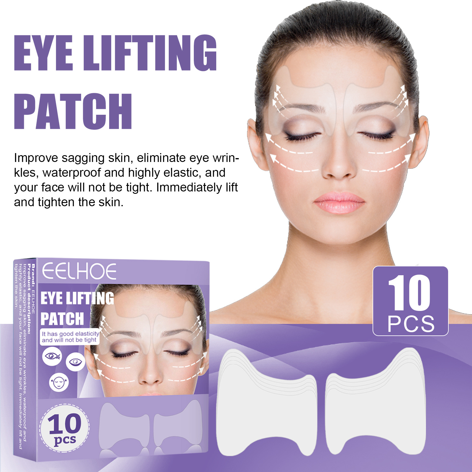 EELHOE Lifting Eye Patch Multi-effect Eye Care Tightening Fine Line Anti Sagging Repair Eye Bag Invisible Eye Mask. 