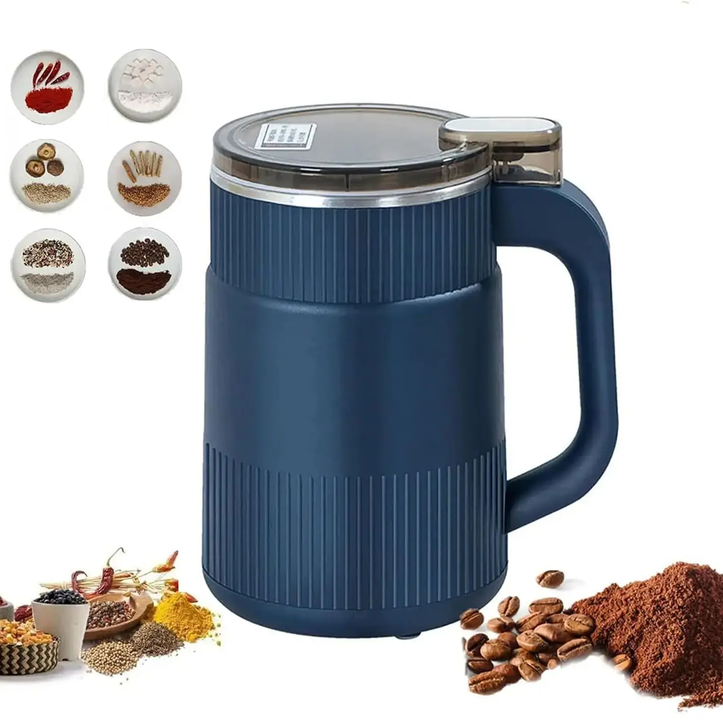 Household Small Powder Grinding Machine Grain Mills Herb Spice Grinder Electric Coffee Grinder 304 Food Grade Stainless Steel Blade-Best Rate. 