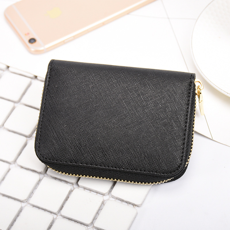 Organ zipper card holder women's Korea cute solid color mini ultra thin organ card holder multi-card card coin purse