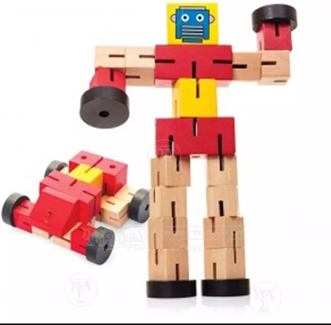 Transformer Robot Twister wooden Cube Toy