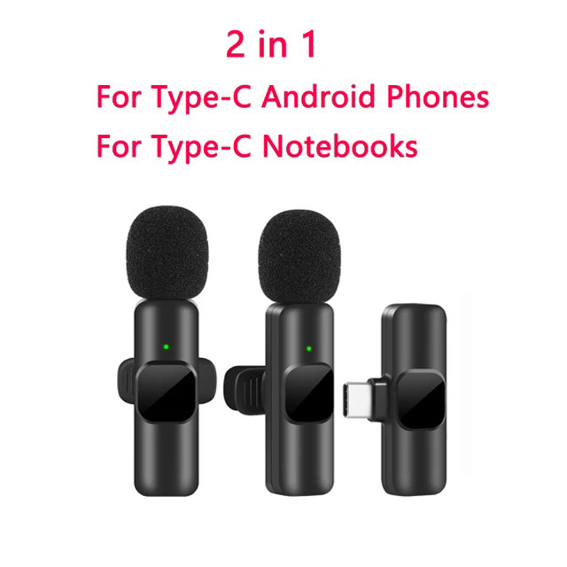 New Wireless Lavalier Microphone Portable Audio Video Recording Mini Mic for iPhone Android Live Broadcast Gaming Phone Mic. 