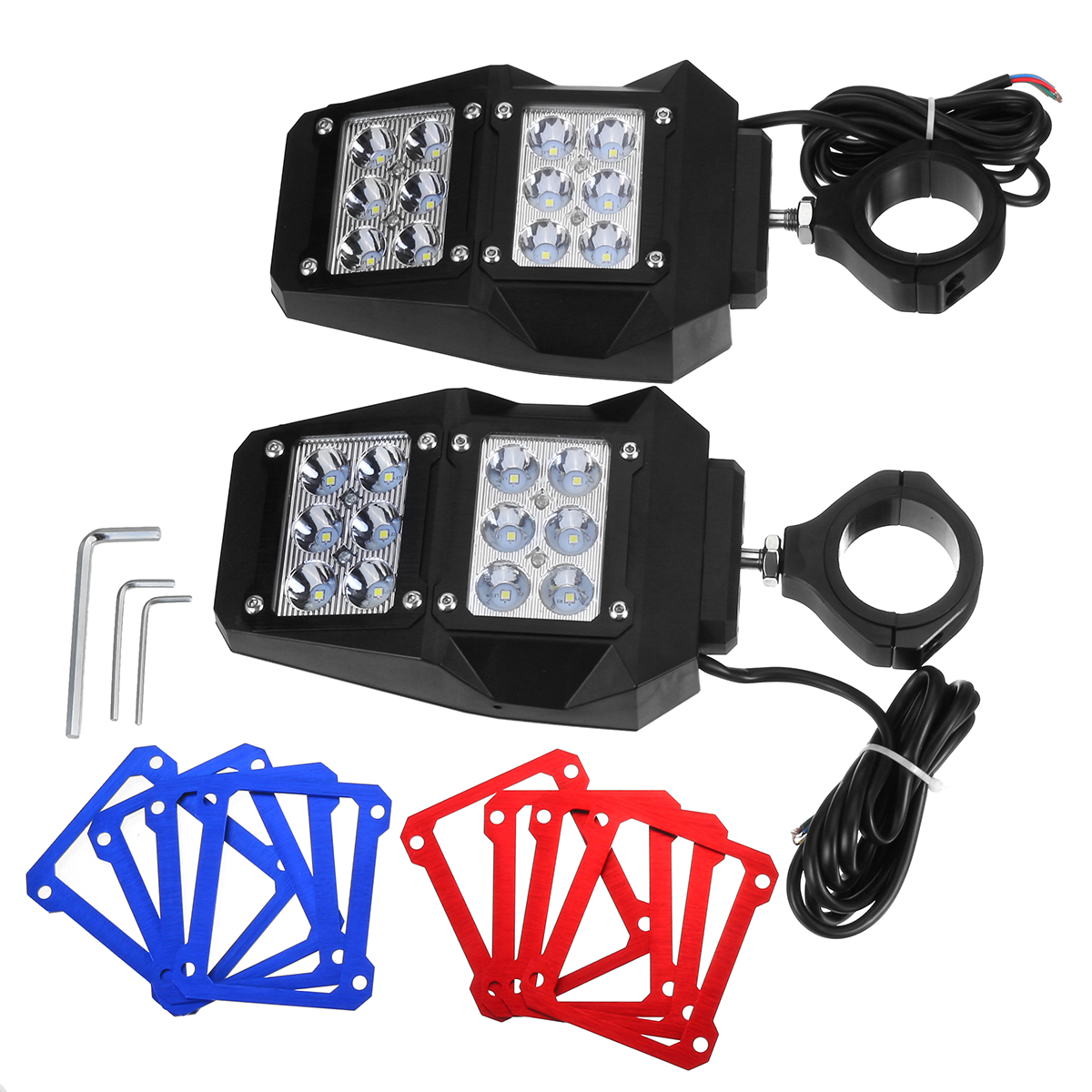 Auto parts 1pair UTV Rear View Side Mirrors LED Light For Polaris RZR Fit 1.5"-2" Roll Cage. 