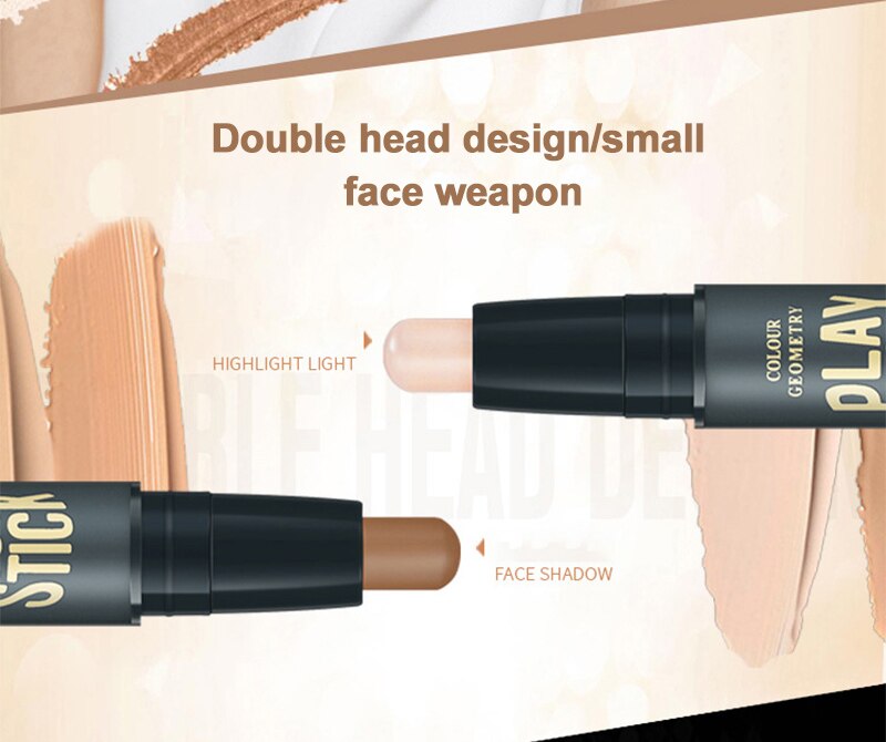 Concealer Pen Face Make Up Liquid Waterproof Contouring Foundation Contour Makeup Concealer Stick Shadow Repair Pen Dual-use. 