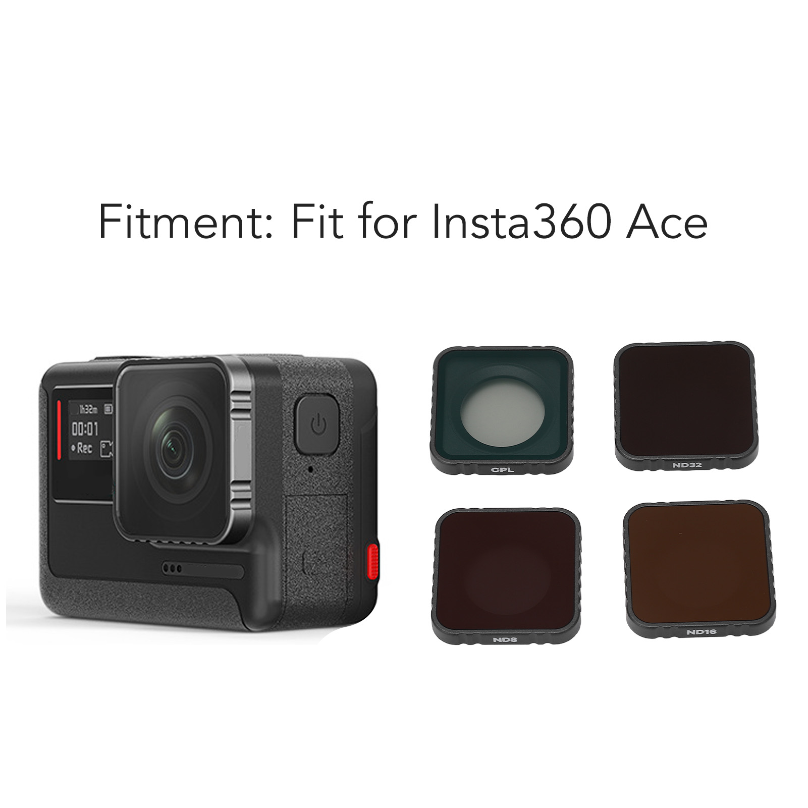 Action Camera Lens Filter CPL ND8 ND16 ND32 Filter Dual Sided Multi Layer Coating Anti Fog Clear View Waterproof for Ace. 