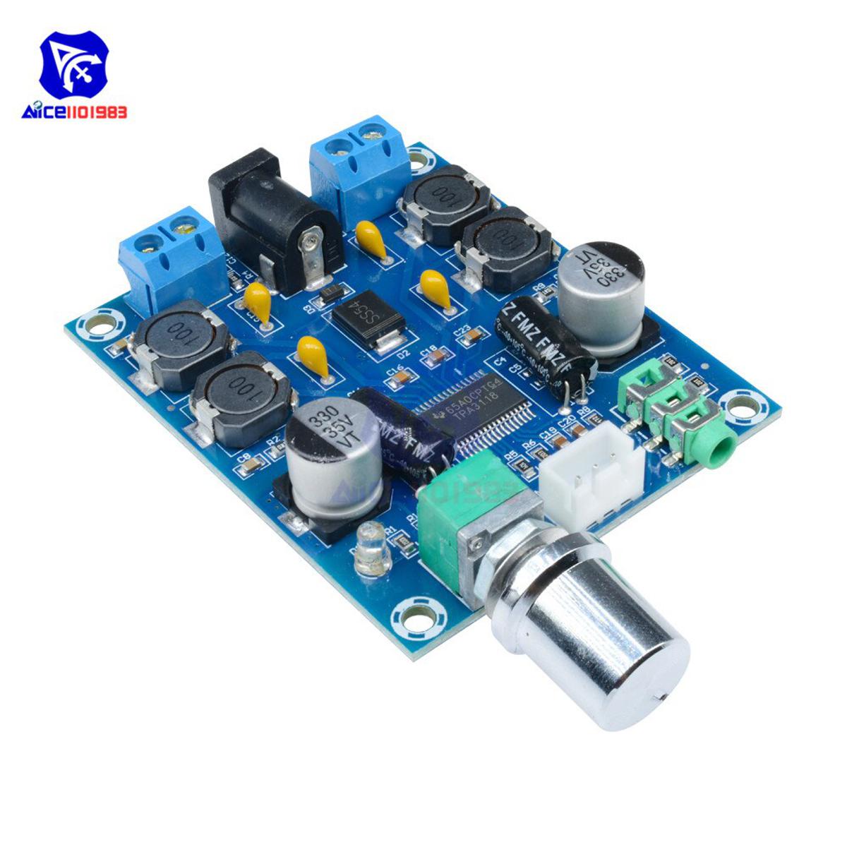 diymore TPA3118D2 Stereo Power Amplifier Module DC 12V 24V 28V Dual Channel 45W*2 Digital HD Edition Audio Power Amplifier Board