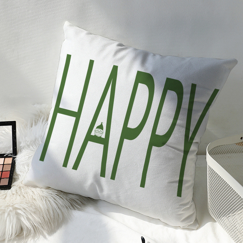 Cross-border fashion simple small fresh letters super soft pillowcase square animal pillowcase sofa office pillowcase