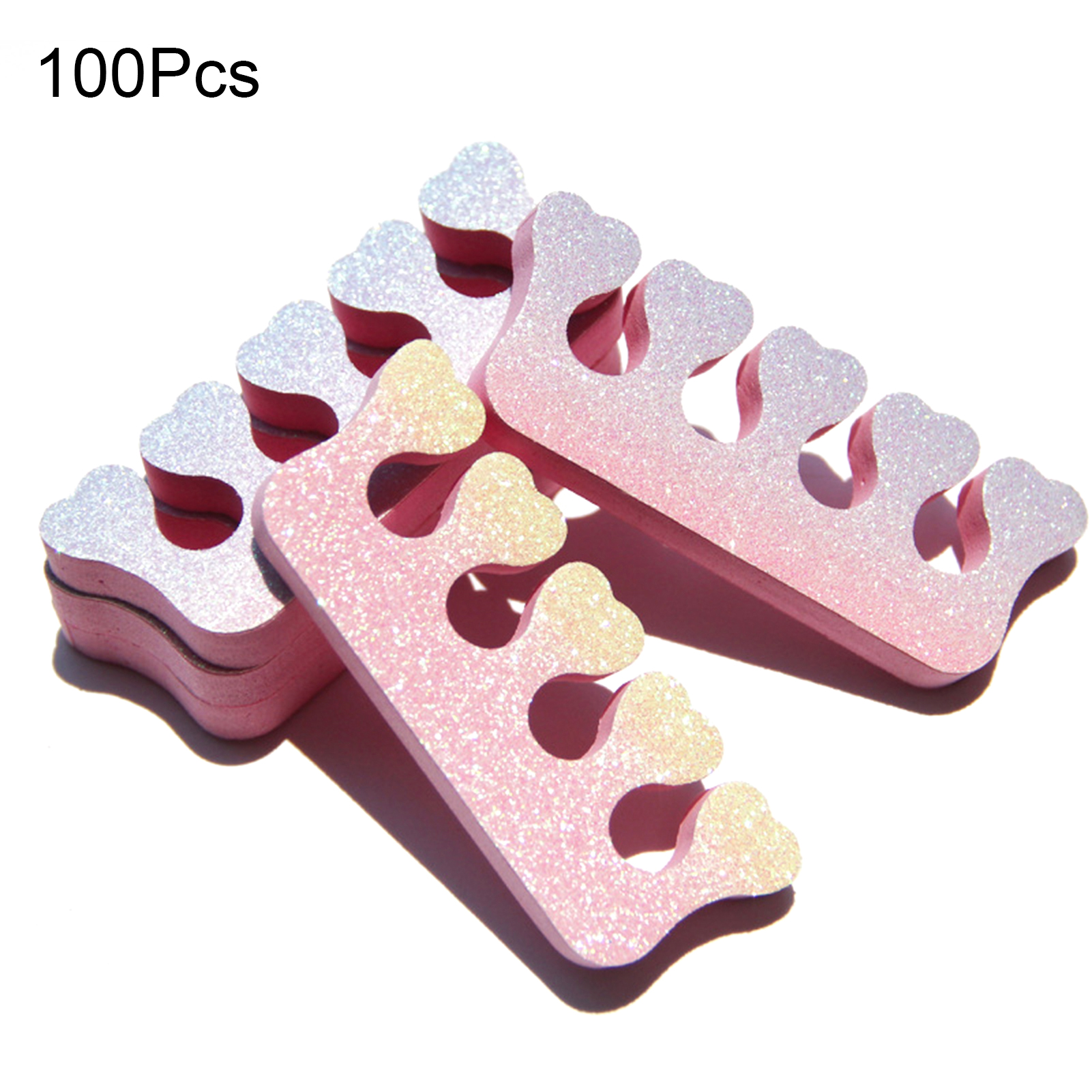 100pcs Gradient Color Toe Separators Easy to Use Beautiful Design Multifunctional Toe Splitters for Southeast Asian Buyers. 