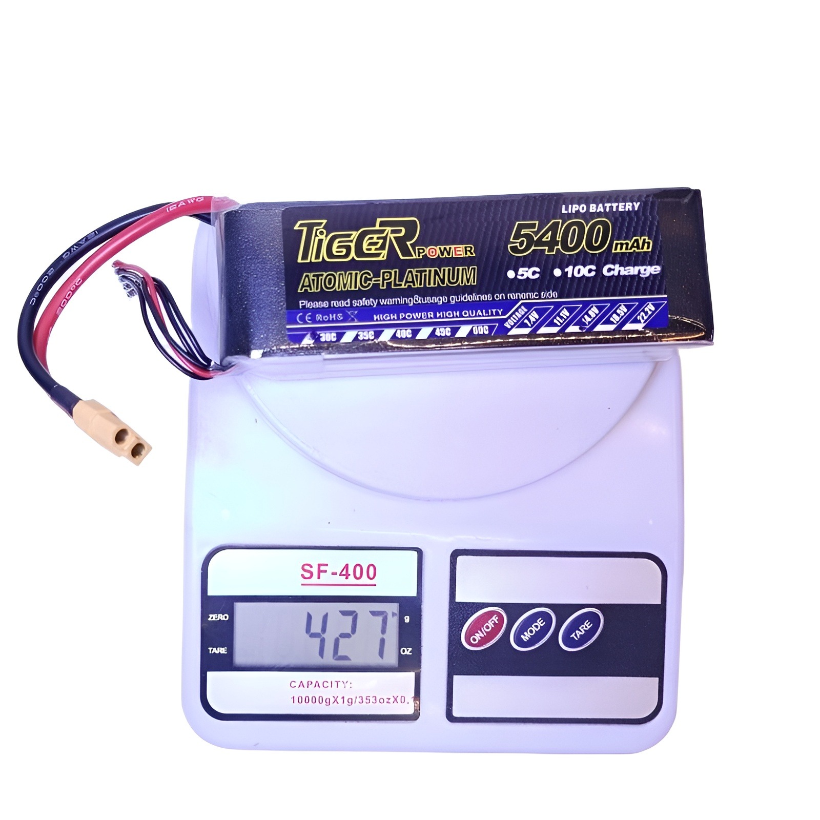 5400mAh Tiger 4S 14.8v 30C Lipo Battery for Remote Control Multicopter/ Fixed Wing/ Rover. 