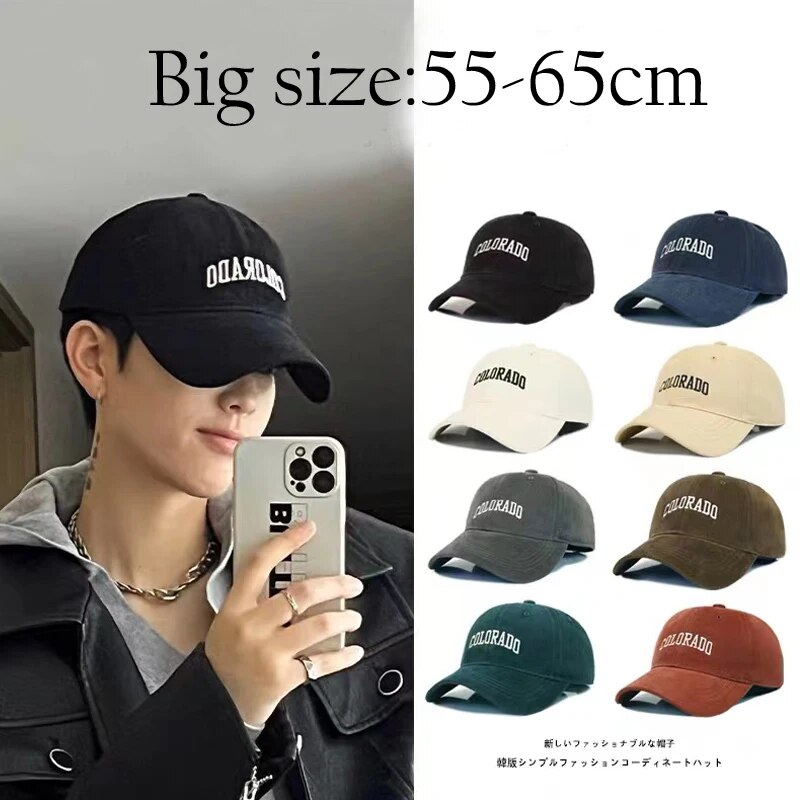 2023 Plus Size Baseball Caps Man 55-60cm 60-65cm Spring Summer Popular Sport Hats Ladies Soft Cotton Sun Cap Big Head Wholesale. 