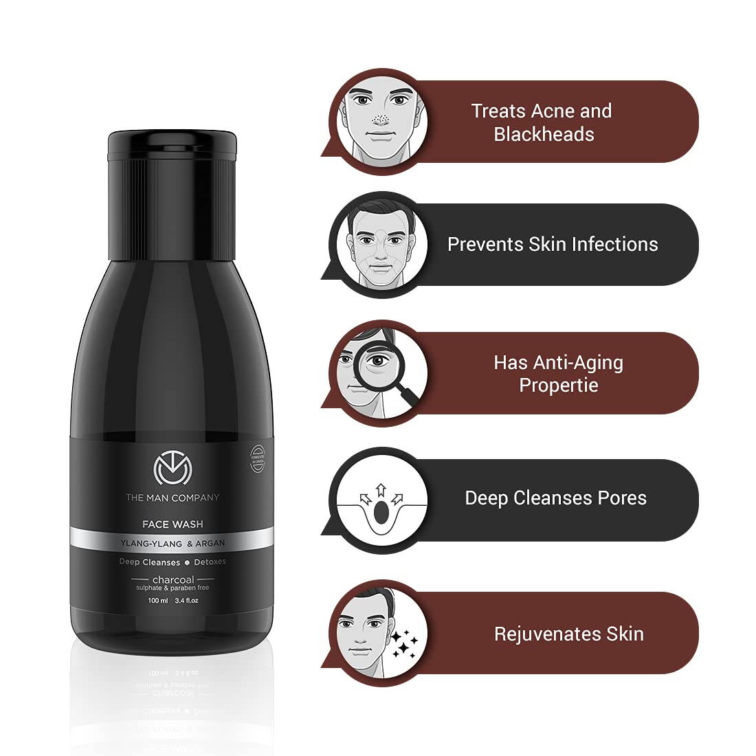The Man Company Activated Charcoal Face Wash for Men-100 ml. 