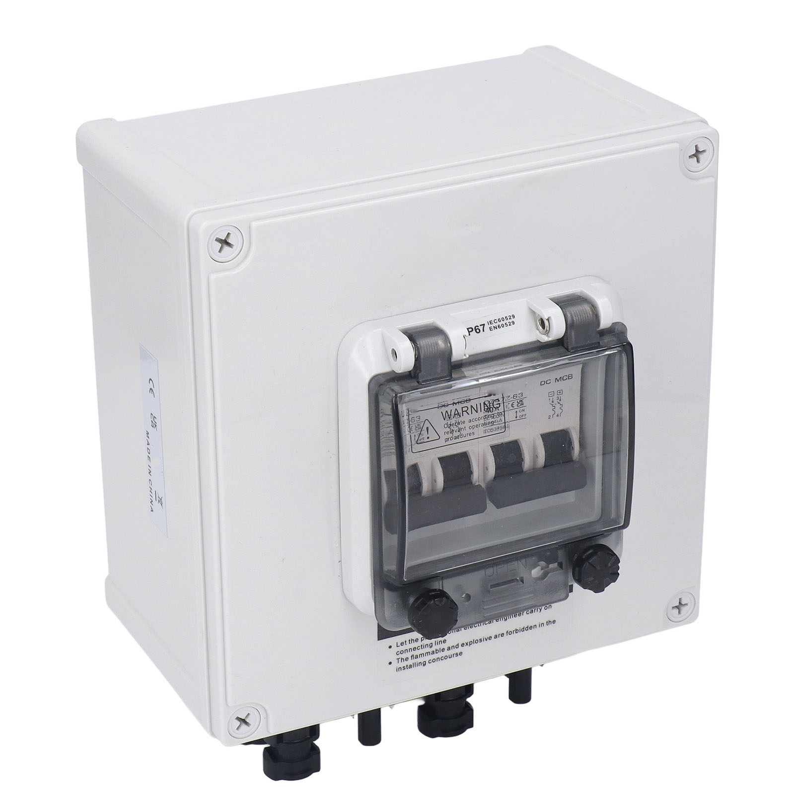 Solar Combiner Box DC1000V IP67 Transparent Panel Photovoltaic Combiner Box for RV. 