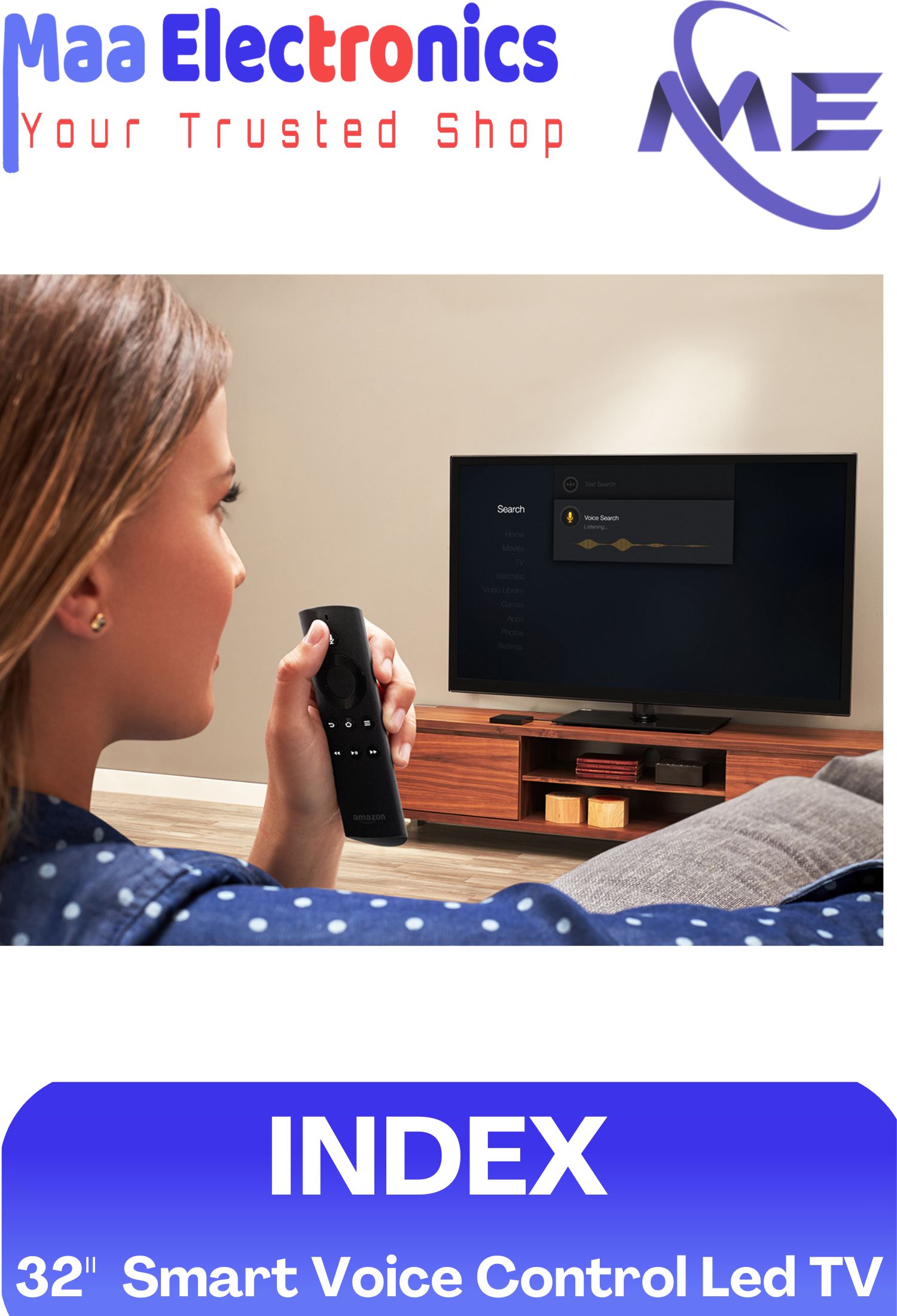 INDEX 32"  Smart Frameless Voice Control Led TV. 