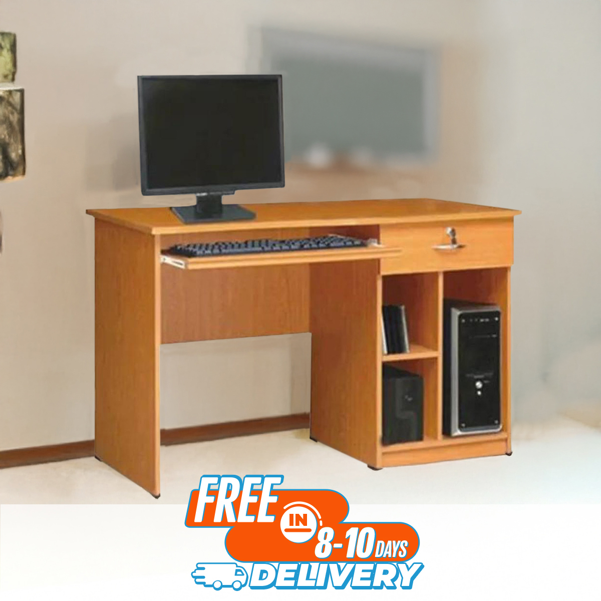 Computer Table with Multiple Storage for Home Office - Modern Home Furniture