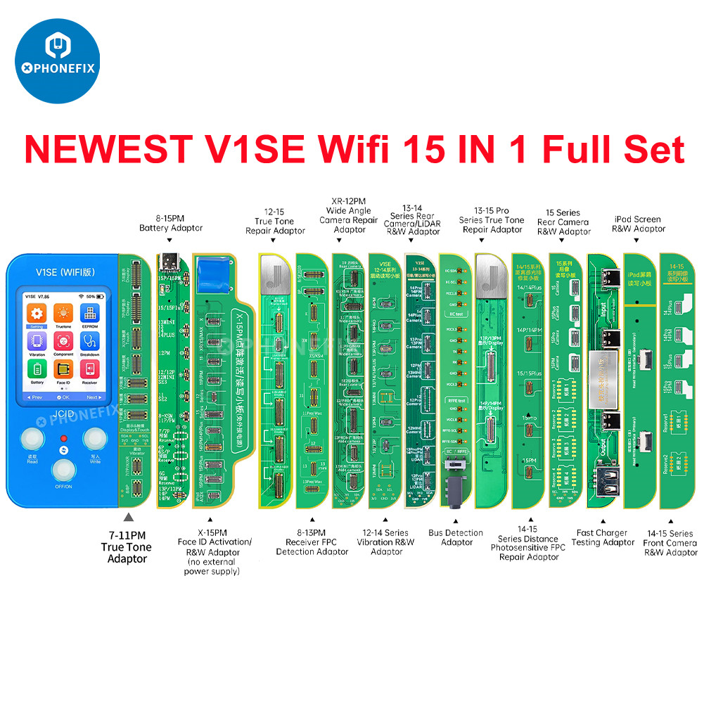 JC V1SE Wifi Programmer for iPAD /iPhone X 11 12 13 Mini 14 15PM Original Color Touch Shock Rear Camera Face ID Battery Repair. 
