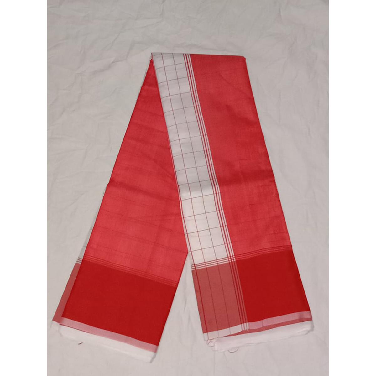mohilader jonno lal ronger chek exclusive half silk shari