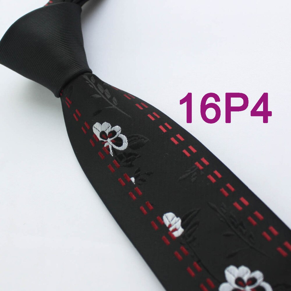 YIBEI Coachella ties Mens SKINNY Tie New Design Black Knot Contrast Black With White Floral Red Line Microfiber Necktie SLIM Tie. 