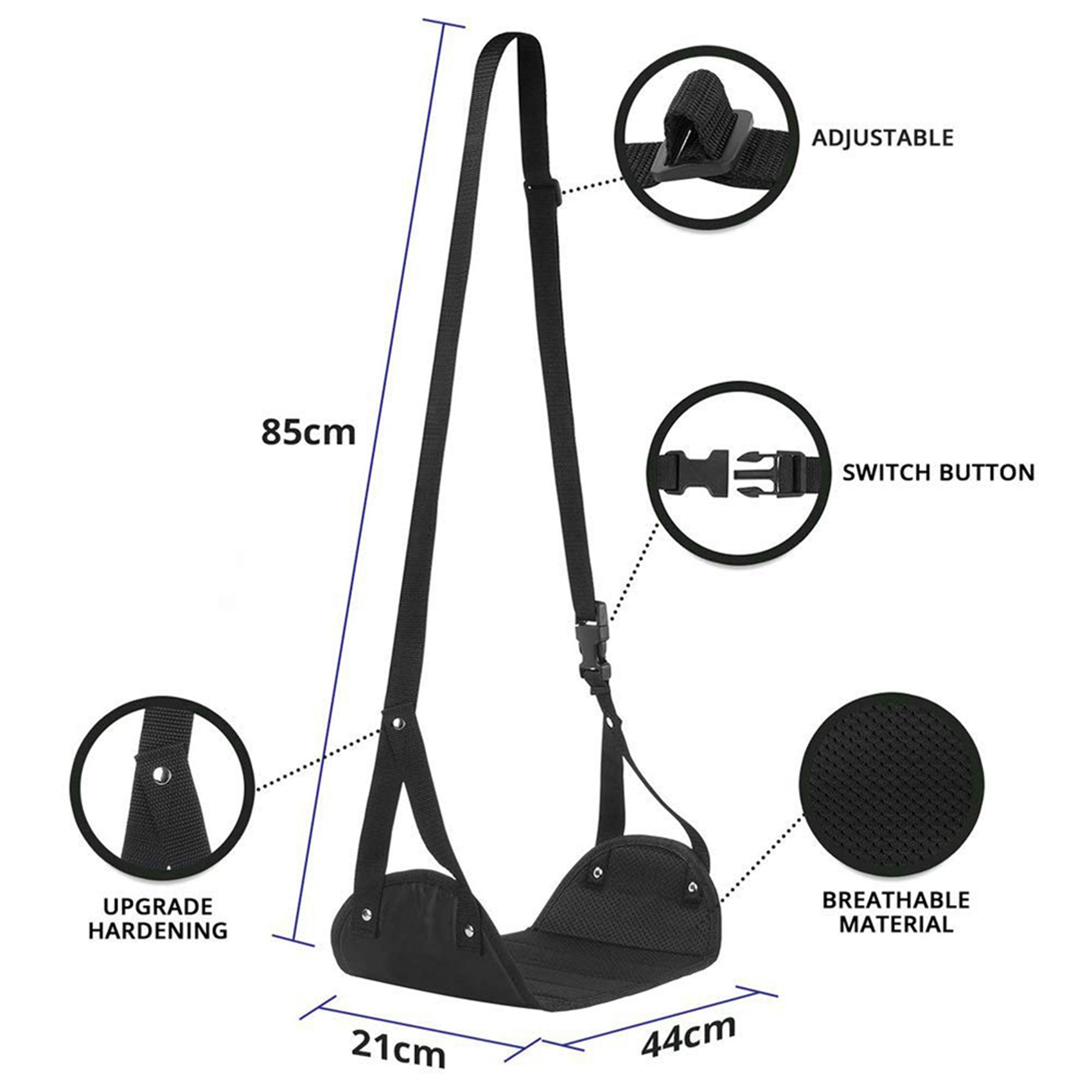 2X Ergonomic Foot Rest, Travel Footrest Airplane Leg Rest Flight Foot Hammock Carry-on und er Desk Accessories. 
