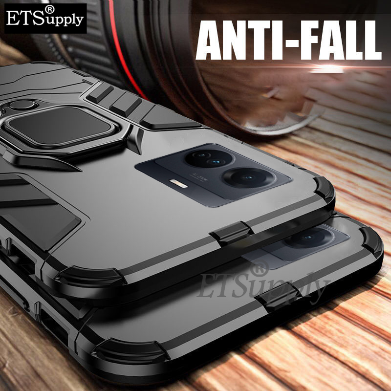 Phone case Vivo iqoo Z6 Pro Shockproof Armor Stand with Holder Car adsorb Ring Back cover Vivo iqoo Z6 Pro case