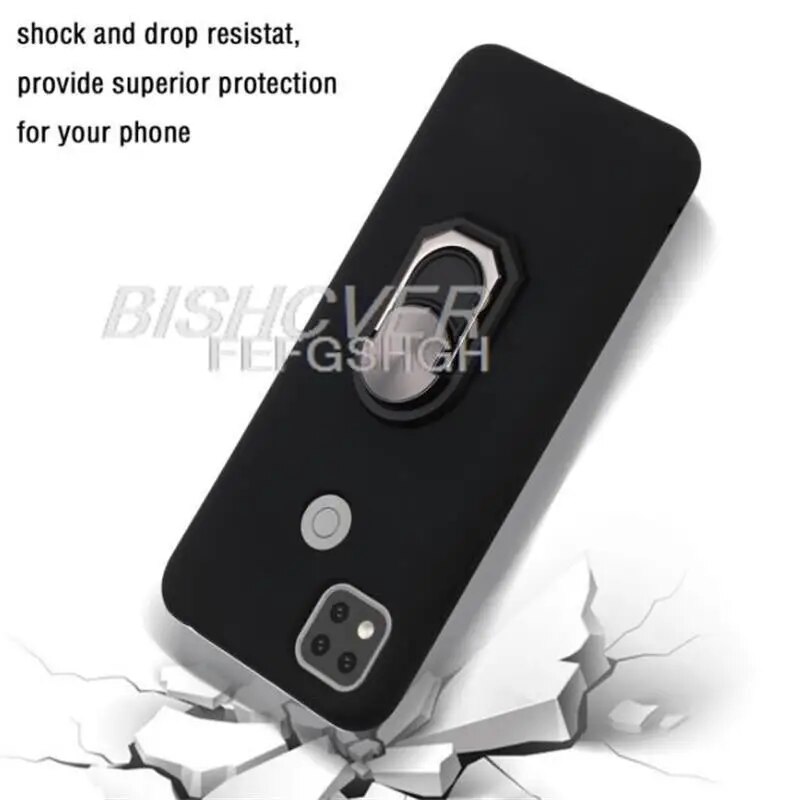 For Tecno Phantom X 6.7 AC8 Back Case Finger Ring Soft TPU Silicone Case For Tecno Phantom X AC8 Phone Cover. 