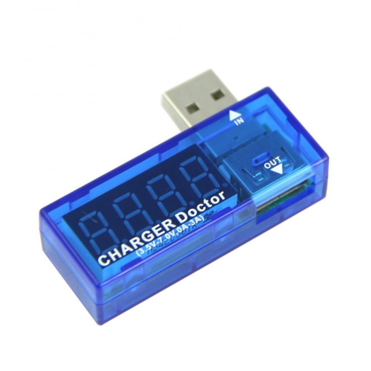 Charger Doctor USB Charger Doctor Power Meter Voltage Tester Current Monitor USB 3V-7V Volt 0-2.5A Amp Reader Multimeter LED Screen Portable Ampere Voltmeters Tester Voltmeter Ampere Meter Current Voltmeter Detector Tester