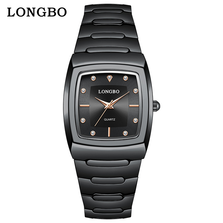 LONGBO Stainless Steel Strap & Alloy Case Classic Square Dial Quartz Business Couple Watch Set for Men and Women