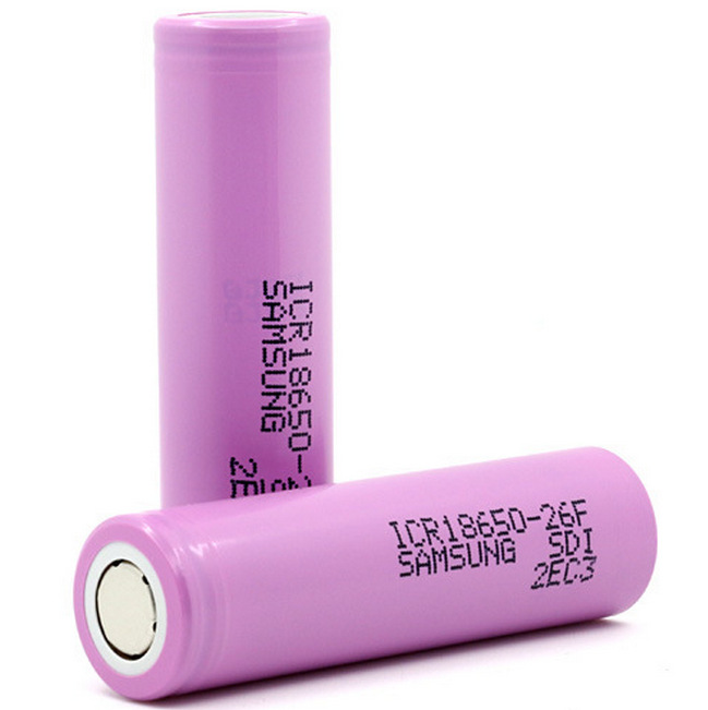 Samsung 18650 Lithium Battery 26f 3.7V2600mAh Rechargeable Battery Pointed Flat Head Flashlight Small Fan