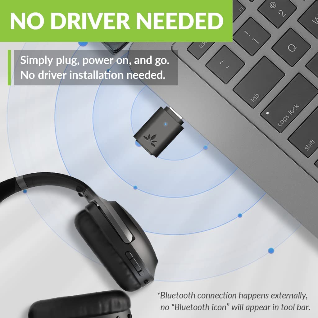 Avantree C81 USB-C Bluetooth Adapter for PS5 - Connect Headphones Wirelessly with aptX Low Latency Support and Included Mini Mic. 