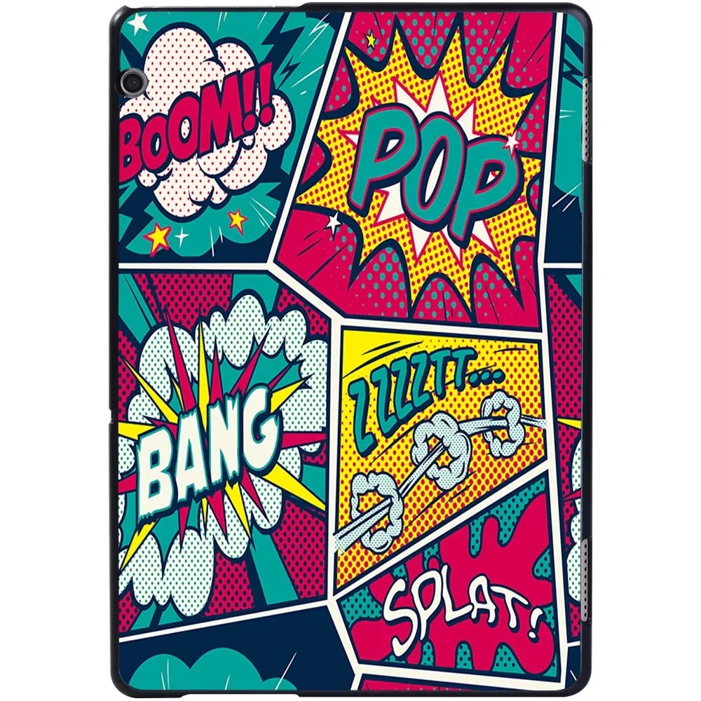 Tablet Case for Huawei MediaPad T3 8/T3 10 9.6 Inch/T5 10 10.1 Inch New Cool Graffiti Slim Hard Shell Shockproof + Free Stylus. 