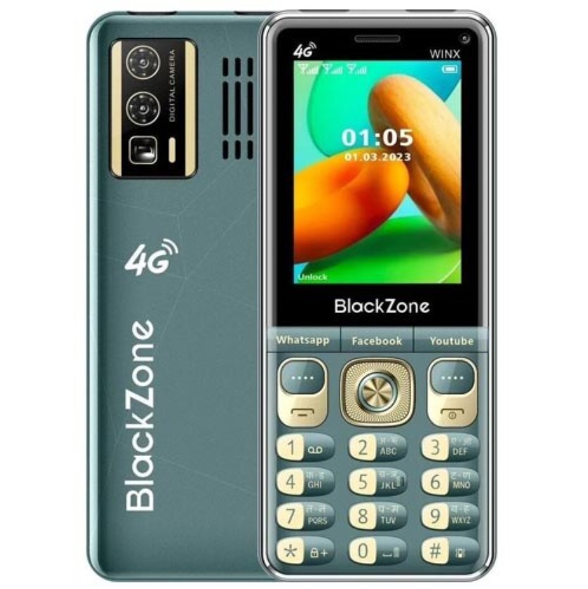 BlackZone WINX 4G Volte with 2.8 Inch keypad ,Touch Screen & Support all Android Features also WiFi Hotsport Youtube  availble. 