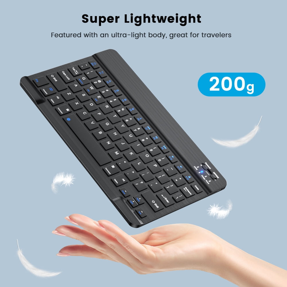 Bluetooth Keyboard & Mouse Combo for Mac, PC, Laptops, iPad, Tablets | Rechargeable Keyboard and Silent Mouse | Ultra-Slim, Quiet Typing, Wireless, Portable and Lightweight Keyboard Mouse Set. 