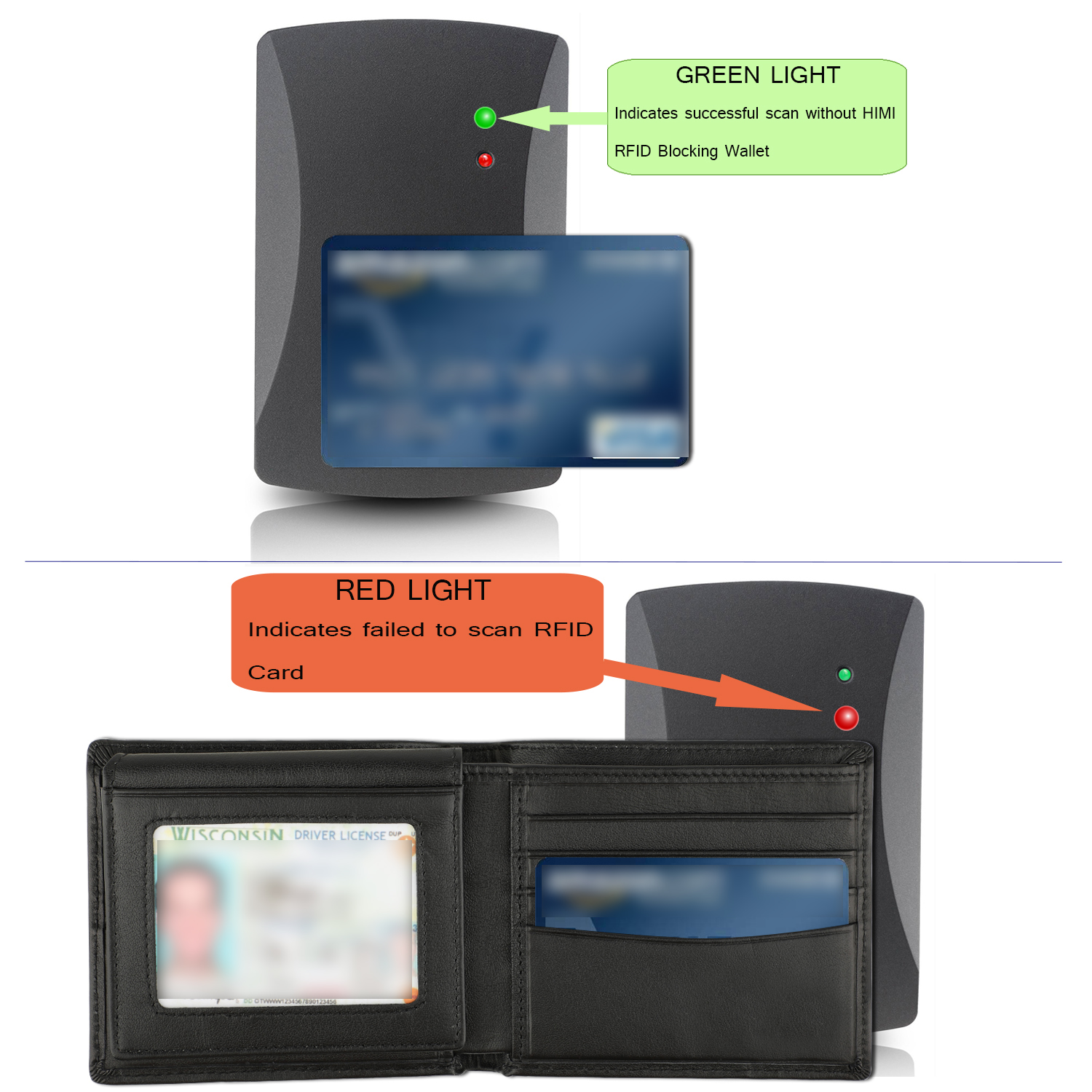 RFID Blocking Cowhide Leather Bifold Wallet For Men With 2 ID Windows Black. 