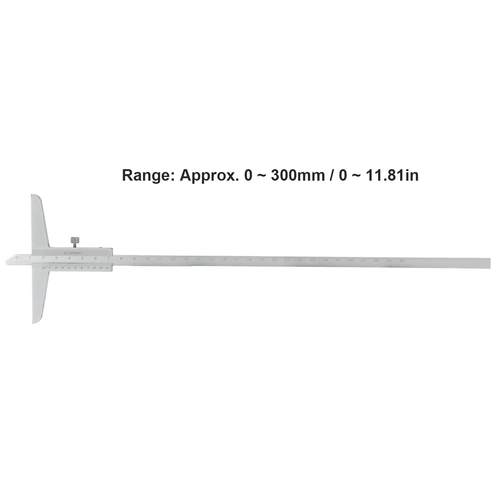 Depth Caliper, Depth Gauge Metric Measuring 0-300mm Range for Outside for Step for Inside for Engineer. 