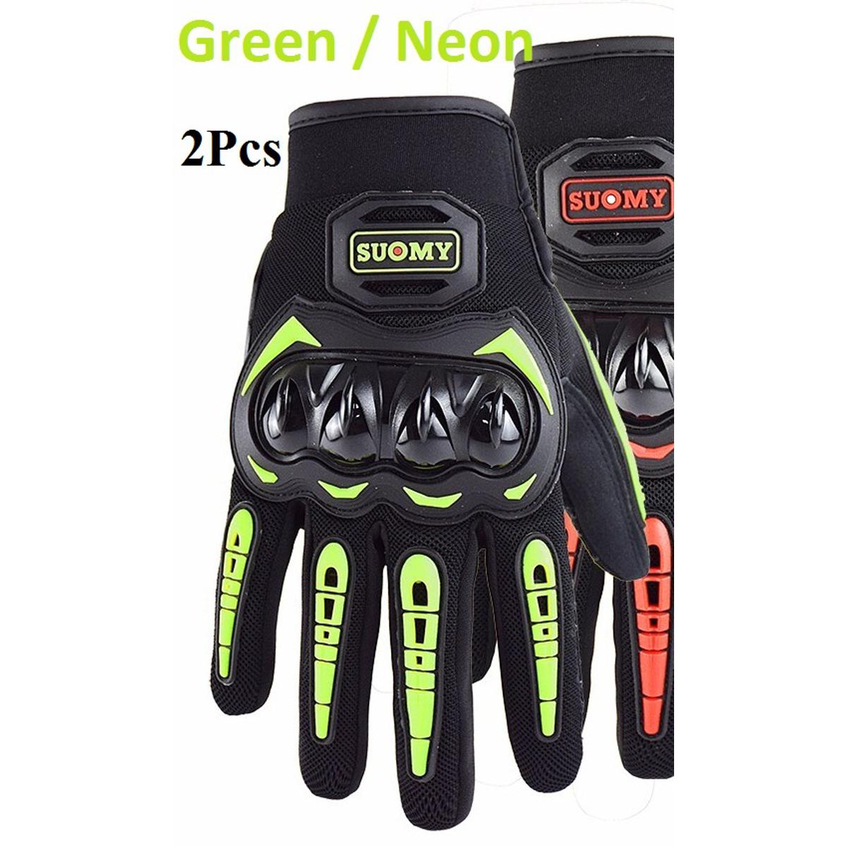 Motorcycle hand gloves Suomy. Full Finger Protective Gloves With Touch Screen- Green