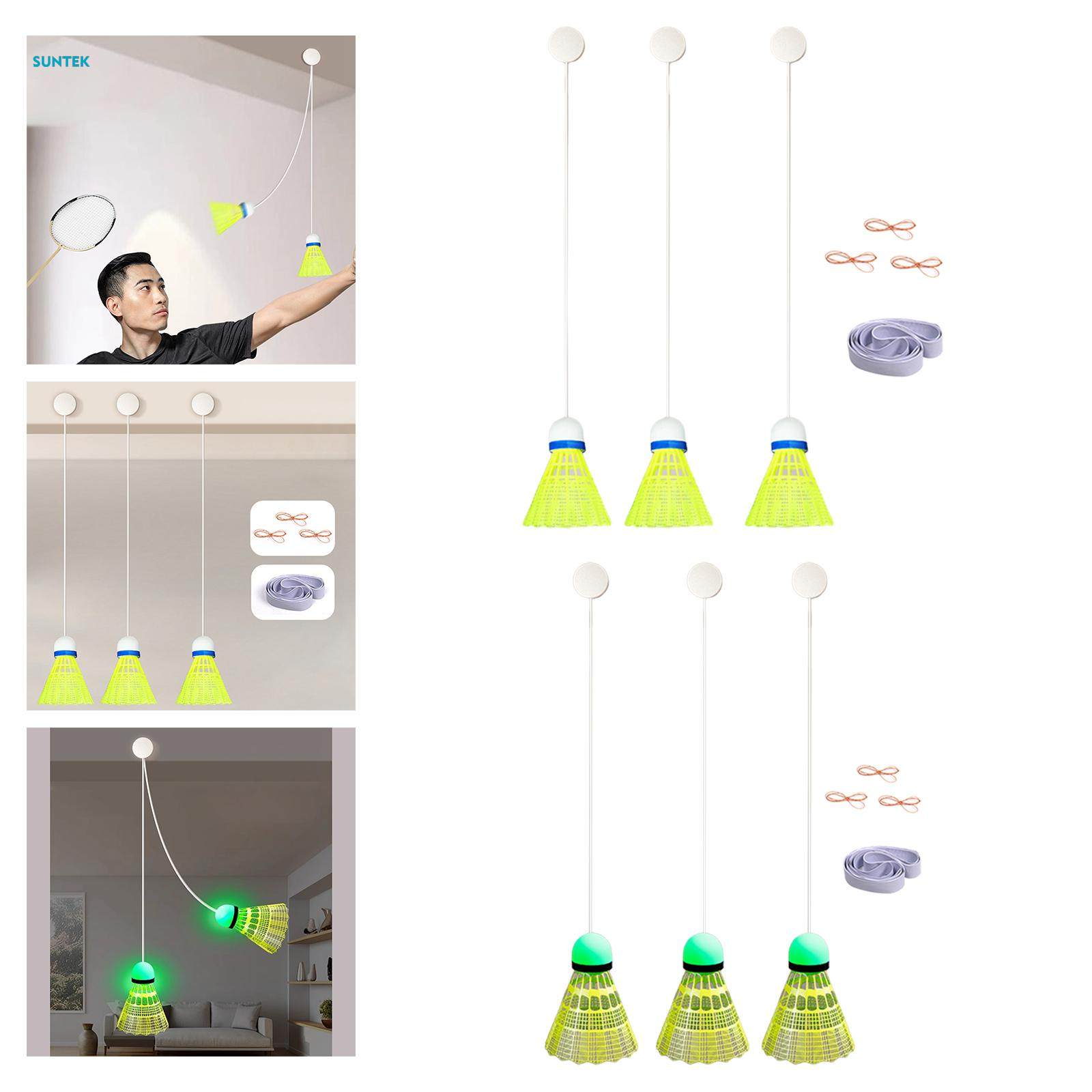 Indoor Badminton Trainer Lightweight Adjustable Height Self Training Device Solo Practice for. 