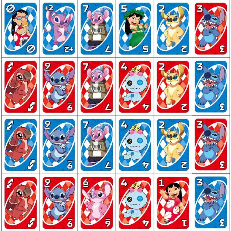 Mattel Games UNO LILO STITCH Card Game for Family Night Featuring Tv Show Themed Graphics and a Special Rule for 2-10 Players. 