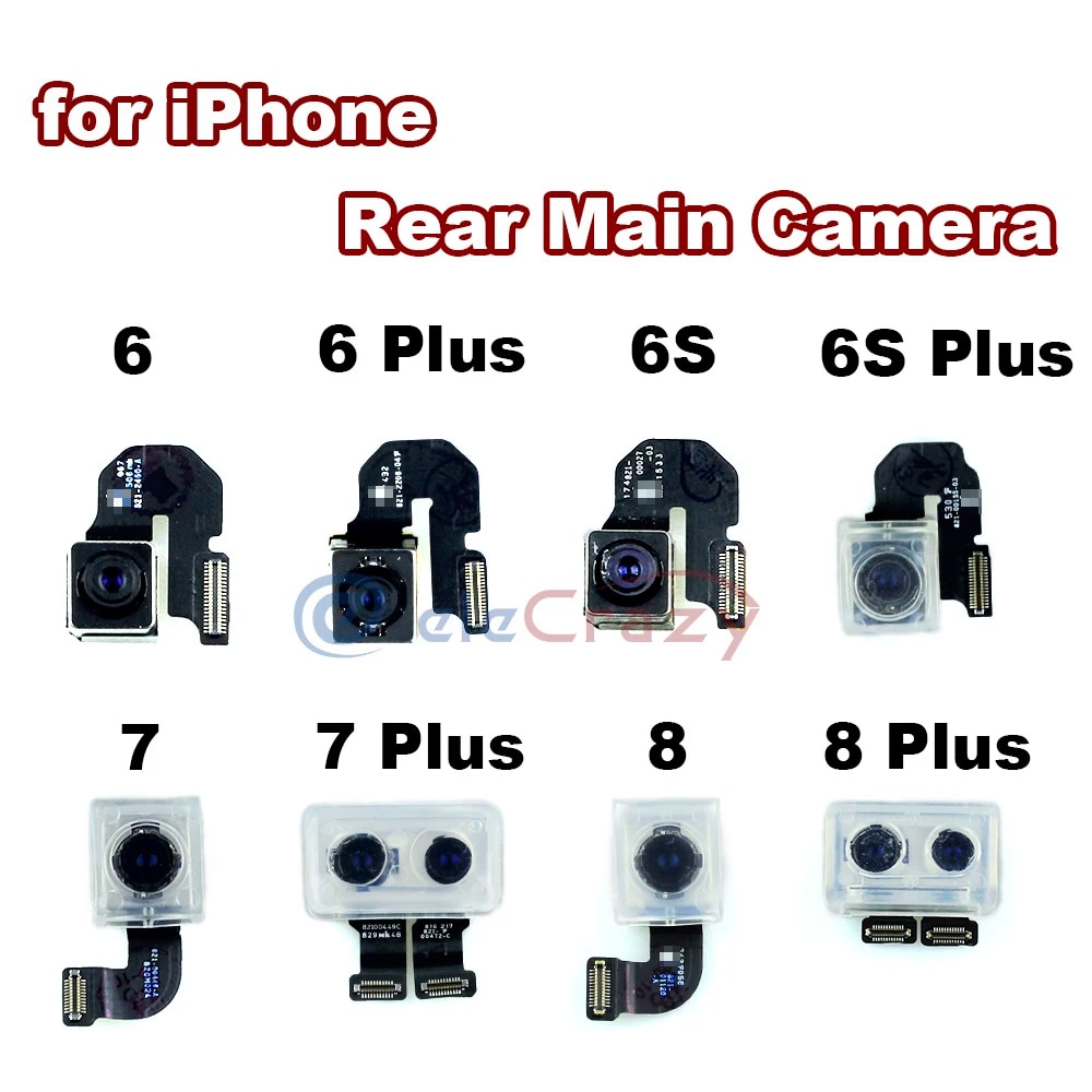 Original Back Main Rear Camera Module for iPhone 6 6 Plus 6S 6S Plus 7 7 Plus 8 8 Plus Flex Cable Ribbon 100% Tested