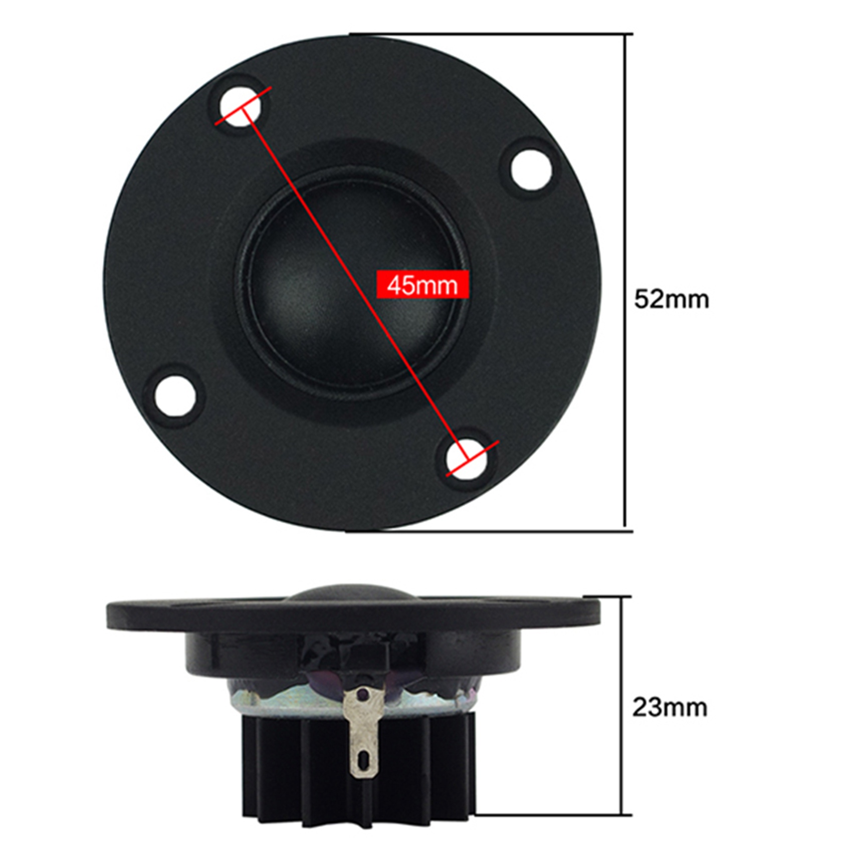 TWEXQNY Tweeter Speaker 6 Ohm 30W Hifi Soft Dome Silk Film Treble Loudspeaker Neodymium Toothed Heat Sink 10Pcs. 