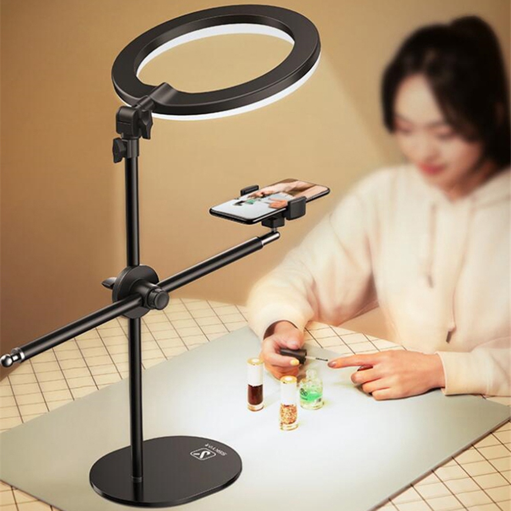 Monopod Mount Bracket with LED Light with Phone Holder for Nail Art. 