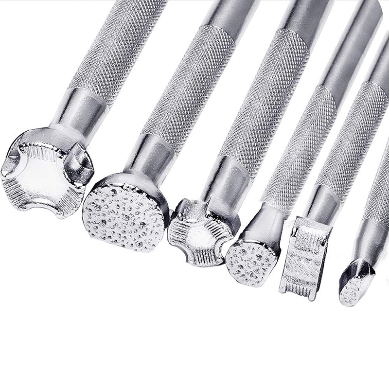 Practical product 6Pcs Leather Stamping Tools Leather Working Saddle Making Stamps Set Special Shape Stamp Punch Set Leather Craft Tools. 