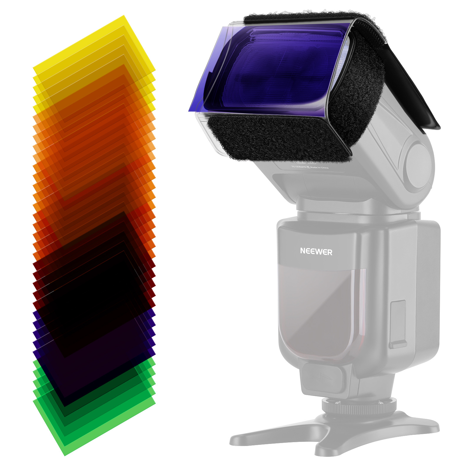 Spot flash color filters: 12 colors/20 colors/30 colors/35 colors, flash color filters, color temperature films. 