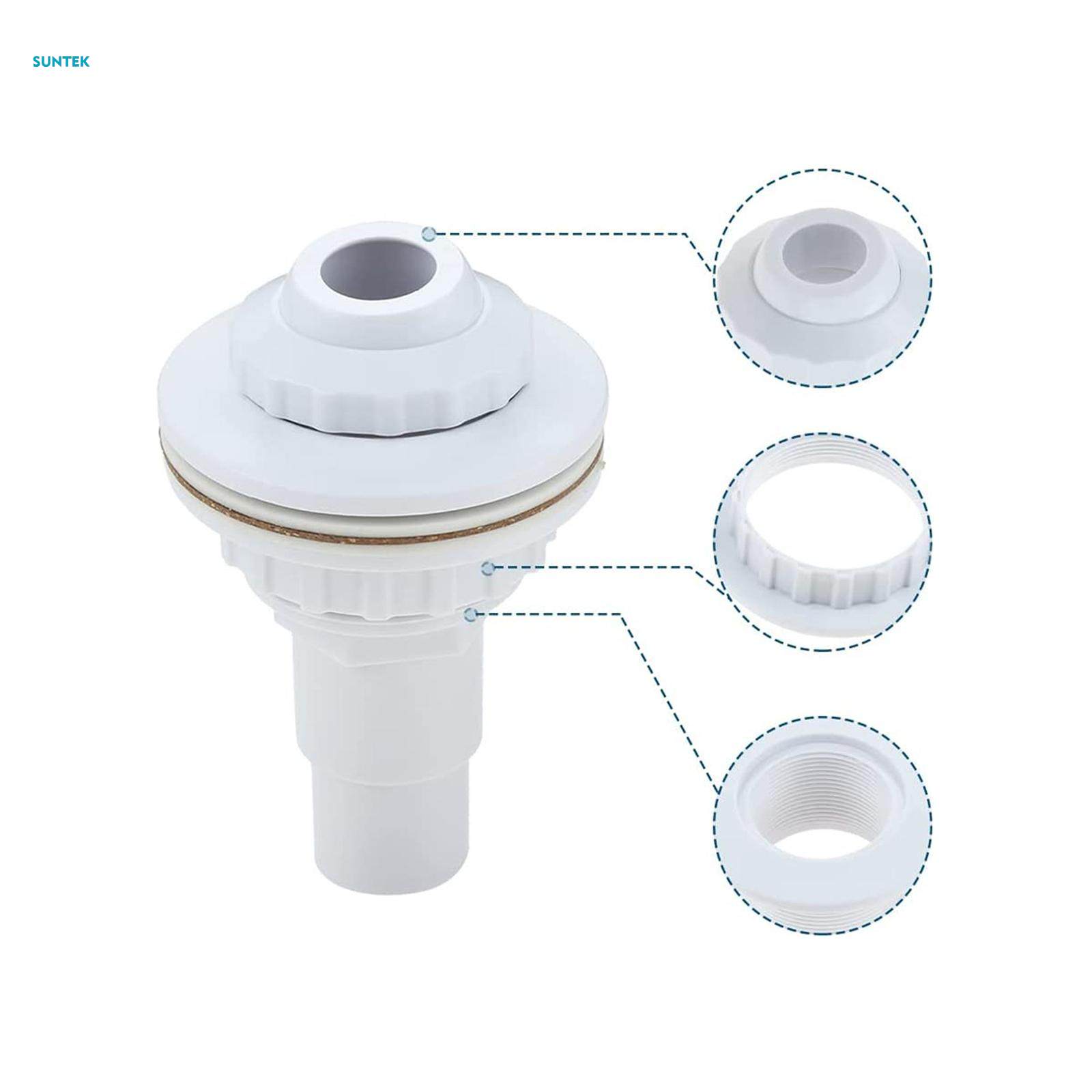 Ground Pool Return Outlet Jet Plumbing Fittings Detachable Complete Set with Gasket Replacement for SPA Pool. 