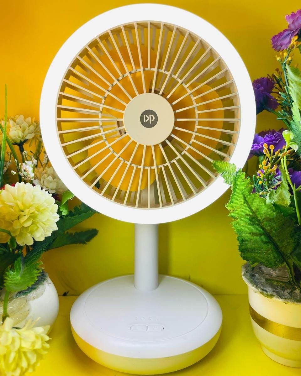 DURATION POEWR DP-7632 Rechargeable 4000mAh Lithium Battery Strong Wind Up-Down Adjustable Fan With Lamp. 