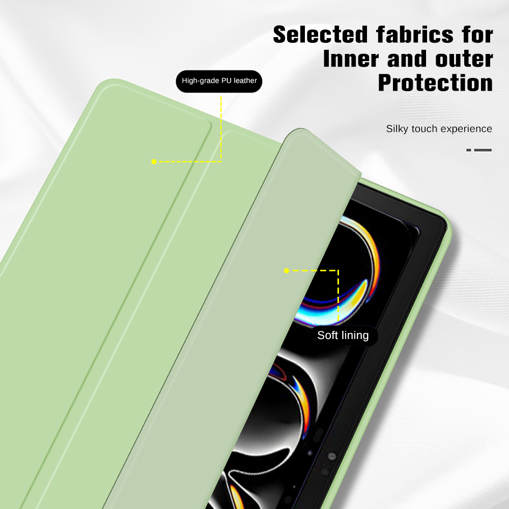 For Apple iPad Pro 13 (2024)13 inches Honeycomb Tri-Fold Leather Case Without Pen Groove for Apple iPad Pro13 (2024) Partially Foldable Drop-proof Soft Color Tablet Case. 